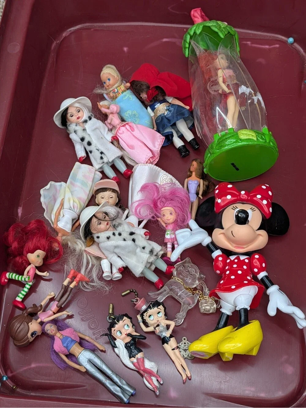 Vintage Toy Lot Minnie Mouse Cruella De Vil Betty Boop Strawberry Shortcake Doll